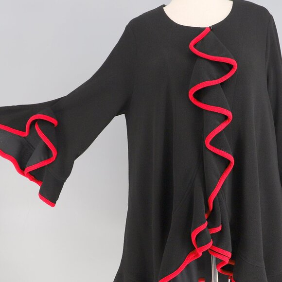 VINTAGE DESIGN TODAY'S Ruffle A-Line Topper Jacket Bell Sleeve Size XL - Picture 5 of 7